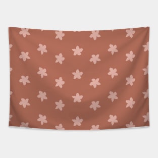 Wildflower pattern - Pink on Medium Brown Tapestry