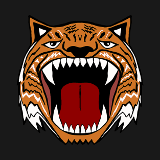 Fierce Roaring orange and black tiger with sharp teeth T-Shirt