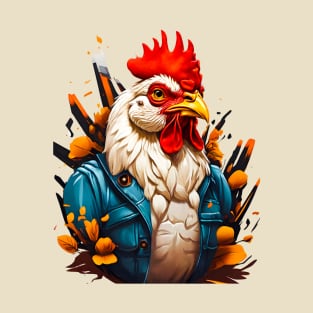 Rooster In The Jacket Illustration! T-Shirt