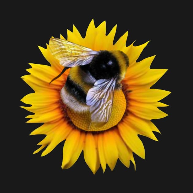 Bee on a Sunflower by Keatos