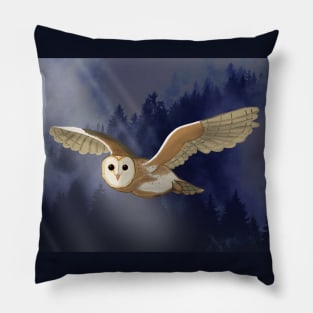 Barn Owl in the Forest Pillow