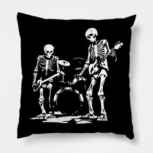 skeletons rock n roll Pillow