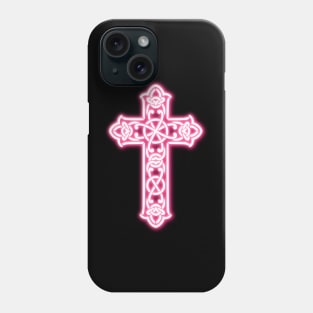 Pink Neon Celtic Knot Cross Phone Case