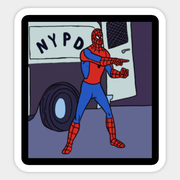 Spiderman Pointing Meme Pixelart Spidermanmeme Aufkleber