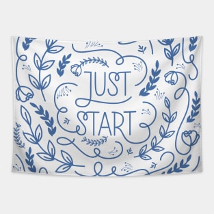 Just Start (blue) Tapestry