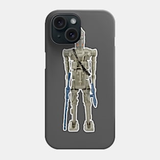 Vintage Scary Robot, white border Phone Case