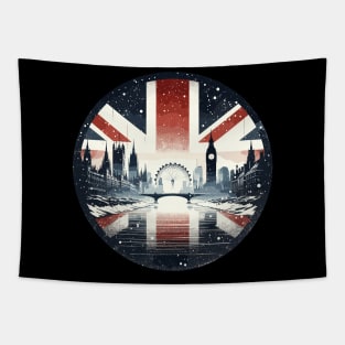 Winter London Travel Vintage Logo Tapestry