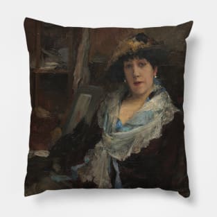 Marie Samary of the Odeon Theater by Jules Bastien-Lepage Pillow