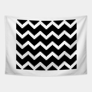 Zigzag geometric pattern - black and white. Tapestry