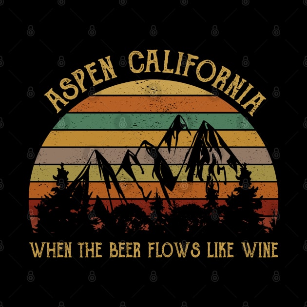 Vintage Aspen California Where the Beer Flows Like Wine by Colorfull Human Skull