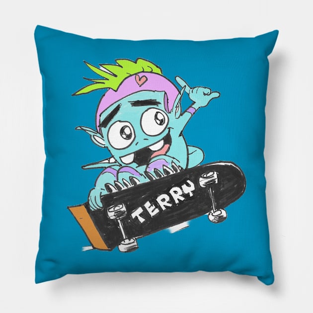 Terry T-shrit Pillow by Kam Komics 