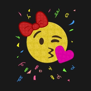 Emoji Birthday Shirt - Girl Heart Kiss T-Shirt