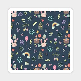 Navy Easter Nursery Pattern Magnet