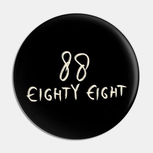 Hand Drawn Letter Number 88 Eighty Eight Pin by Saestu Mbathi