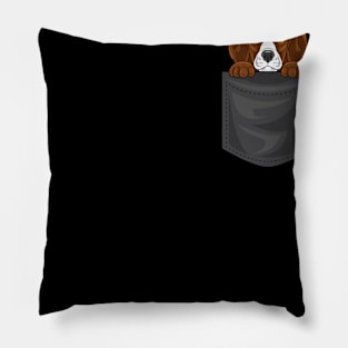 A super cute beagle looks out of the breast pocket Pillow