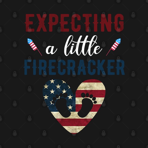 4th of July Pregnancy Announcement shirt, Expecting a Little Firecracker 4th of July Mom to be shirt, 4th of July Baby Announcement by RRADesign