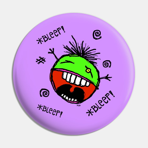 *BLEEP! *BLEEP! *BLEEP!* Green Jelly Pin by RawSunArt