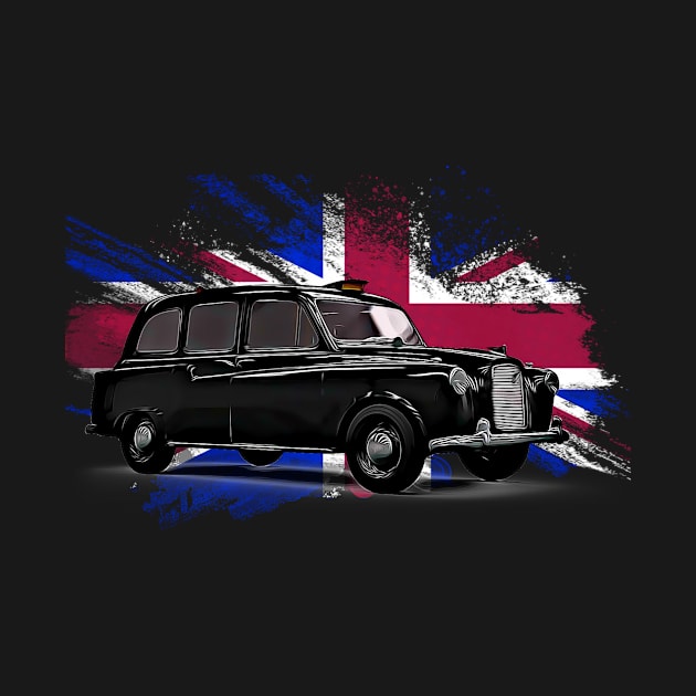 London Black Cab United Kingdom Print by SynchroDesign