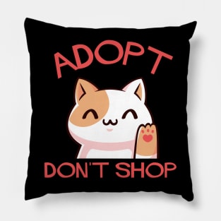 Adopt Don't Shop Cute Kitty Pillow