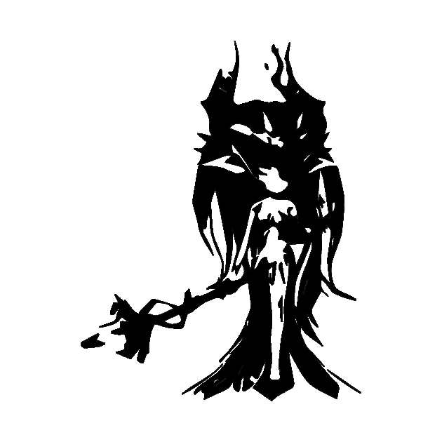 Undine (Empress of the Abyss) minimal silhouette white by WannabeArtworks