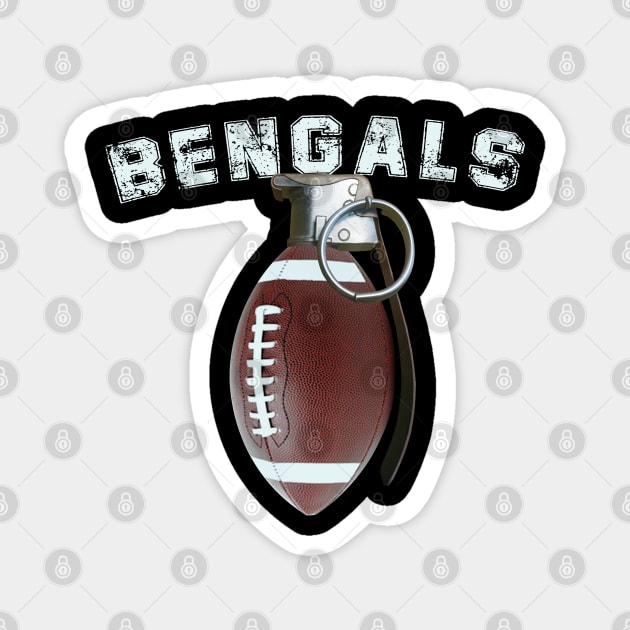 Bengals Bootball Grenade. Magnet by Halmoswi