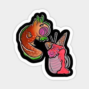 Strawberry Sundae Axolotl Magnet