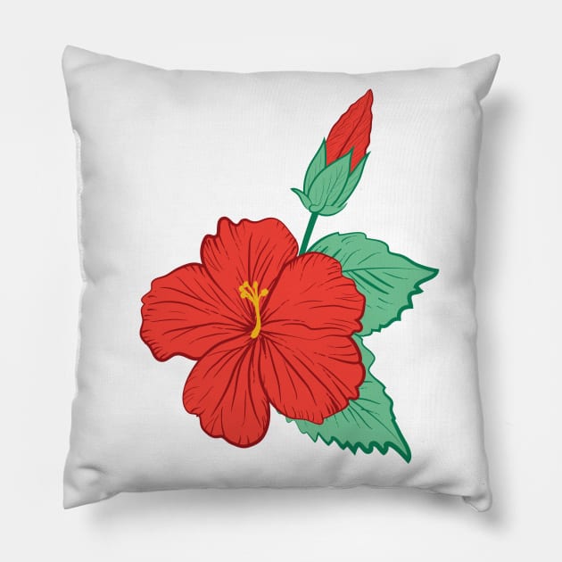 Hibiscus Pillow by SWON Design