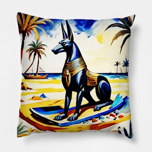 Anubis At The Beach 105 Pillow