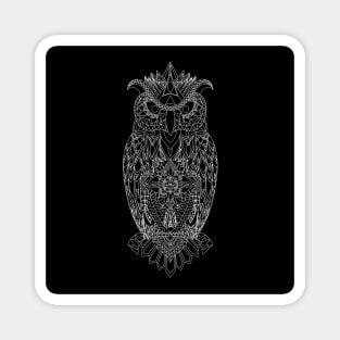 owl in smart pattern art ecopop Magnet