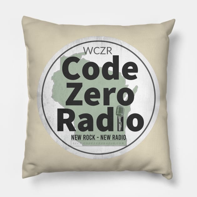 WCZR Distressed Logo Pillow by Code Zero Radio