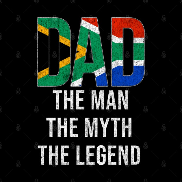 South African Dad The Man The Myth The Legend - Gift for South African Dad With Roots From South African by Country Flags