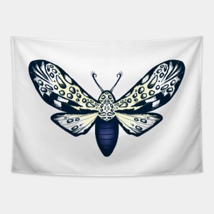 Giant Leopard Moth Sketch Artwork Tapestry