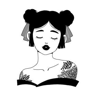 Japanese Geisha Girl Design | Handmade Traditional Themed Illustration | By Atelier Serakara T-Shirt