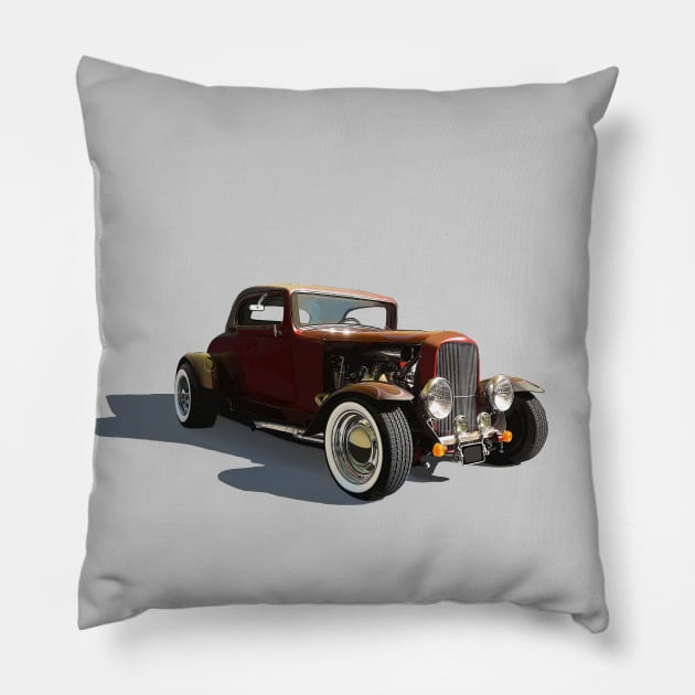 1932 Ford Model A Coupe - stylized Pillow by mal_photography