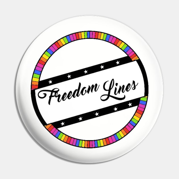 Freedom Lines- Rainbow Logo Pin by lantheman