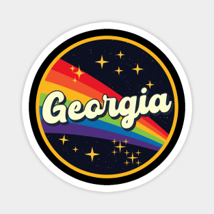 Georgia // Rainbow In Space Vintage Style Magnet