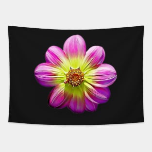 Dahlia Collarette Floral Painted Style Pattern Tapestry