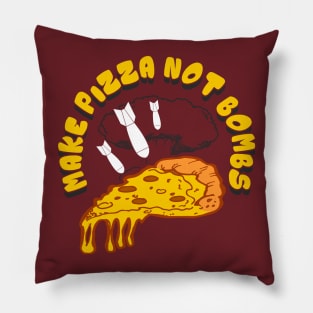 Make Pizza Not Bombs by Basement Mastermind Pillow