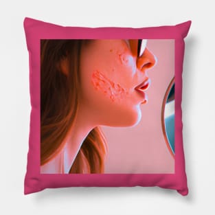 fantacy girl with attractive lips Pillow