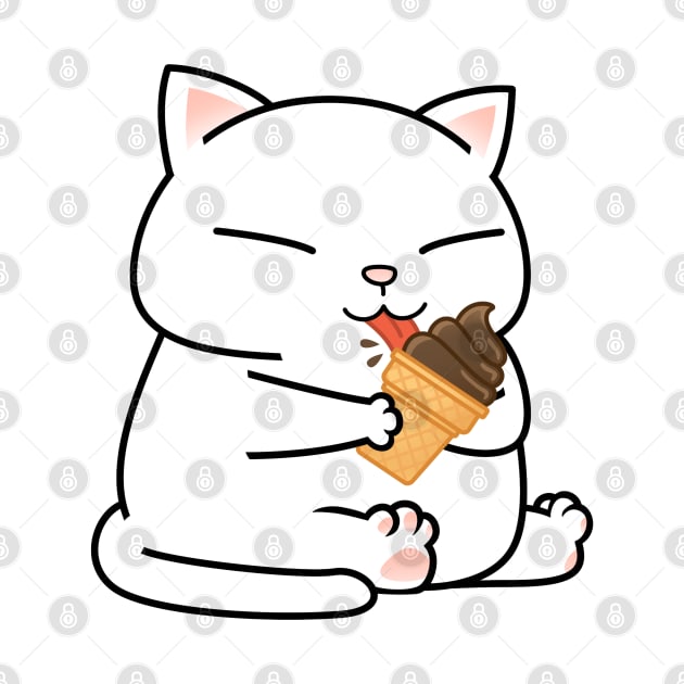 Chubby Cat Chocolate Ice Cream by Takeda_Art