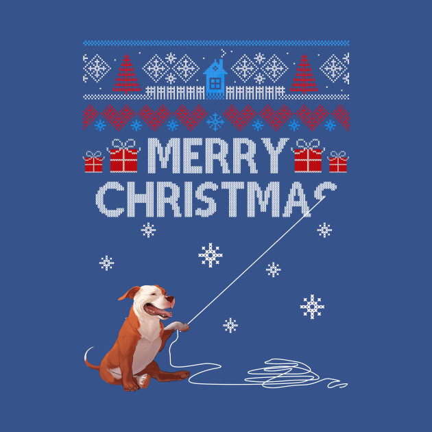 Disover Merry Christmas Funny Naughty Pitbull - Pitbull - T-Shirt