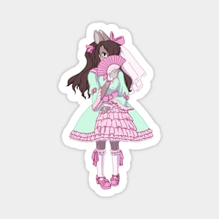 Spotted Rabbit Girl Magnet