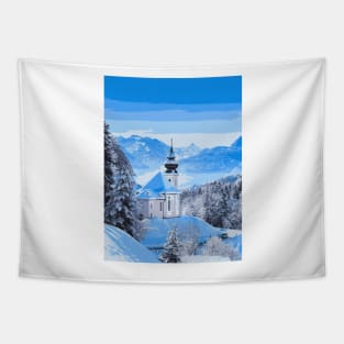 Snowy Church - Landscape Tapestry