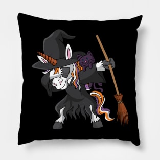 Dabbing Unicorn Witch Halloween Pillow