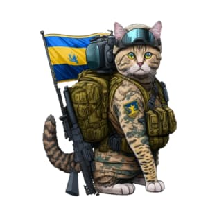 Cat Ukrainian soldier T-Shirt