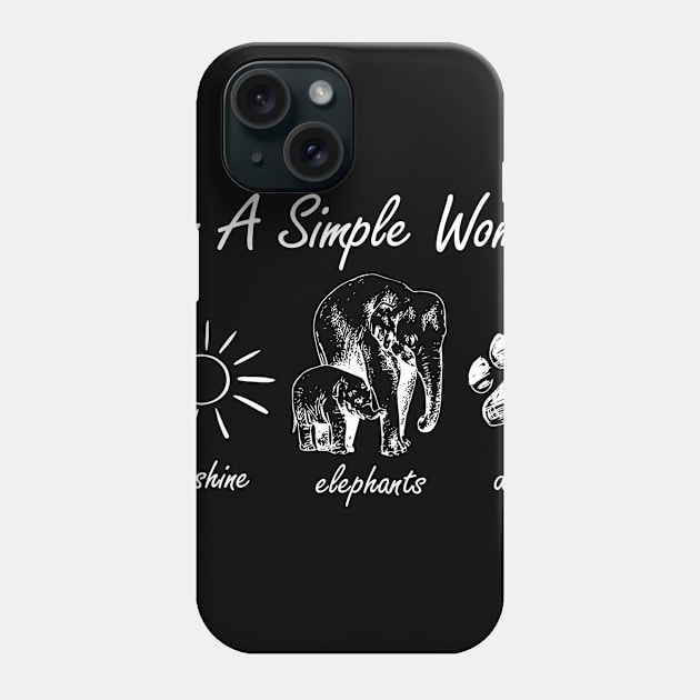 I'm A Simple Woman Elephants Dogs Phone Case by heryes store