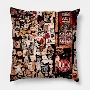 New York City Orange Stickers Pillow