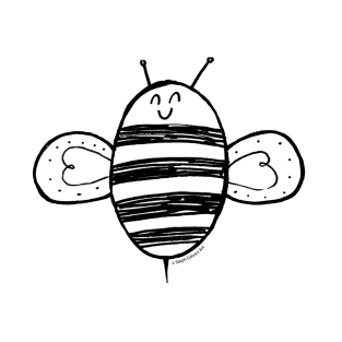 Happy bee - honey bee coloring illustration for beekeepers T-Shirt