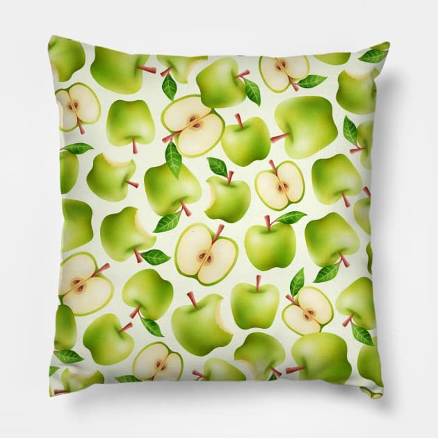 Granny Smith apple Pillow by CleanRain3675