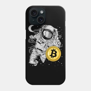 Astronaut Reaching BitCoin BTC To The Moon Crypto Token Cryptocurrency Wallet Birthday Gift For Men Women Kids Phone Case